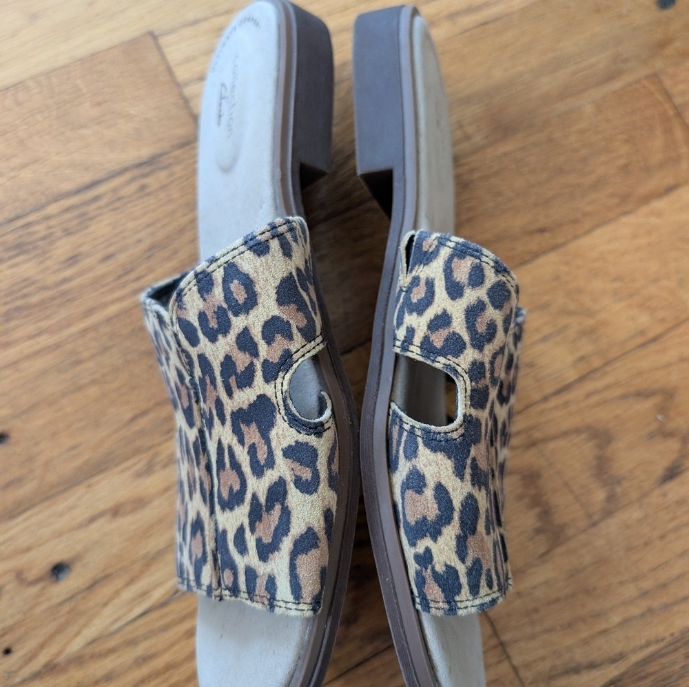 Collection By Clarks Leopard Print Slide Sandals - image 5